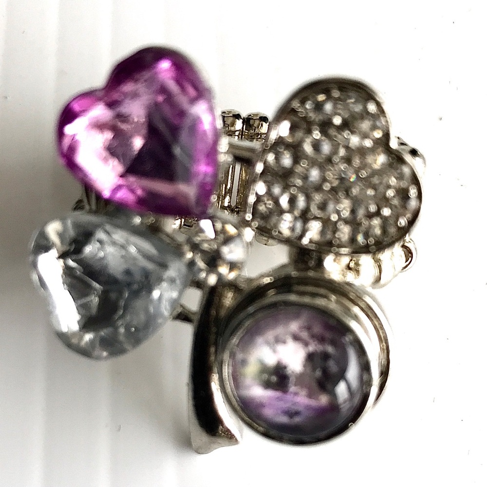 Snap ring 12mm mini handmade snap Lucky clover hearts SR12